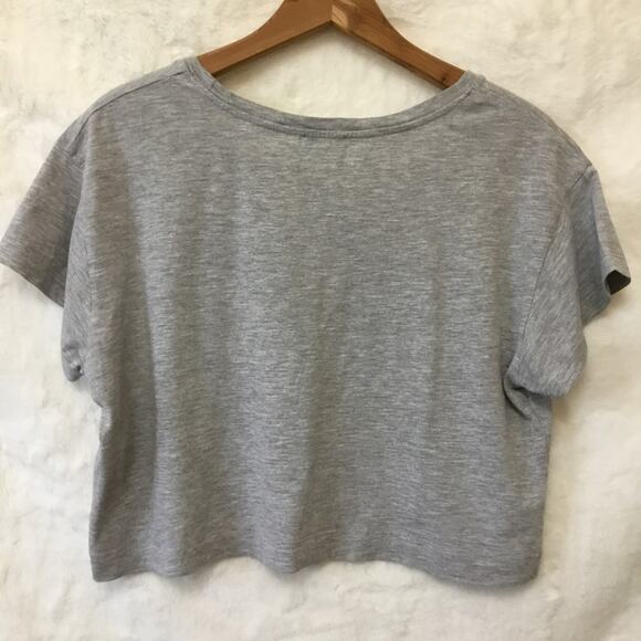 Pull & Bear Gray Crop T-Shirt - Picture 7 of 7